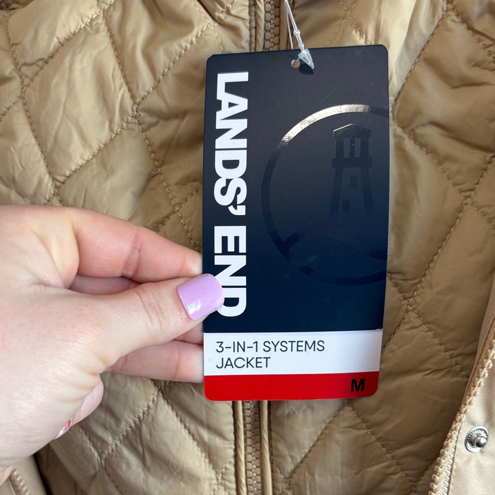 Lands' End Beige 3 in 1 Ski & Snow Jacket - Picture 7 of 13